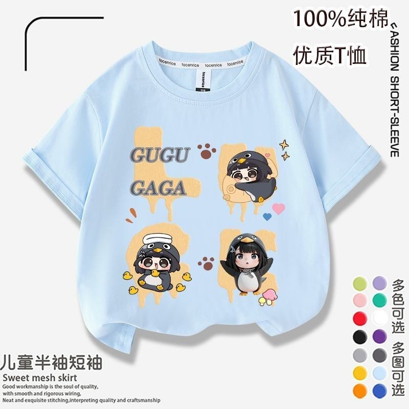 休闲短袖嘎衣服女童短袖tT恤