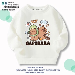 卡皮巴拉秋冬衣服儿童卫衣新款童装男女童印花长袖加绒加厚上衣潮