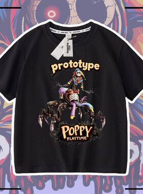 游戏poppy playtime prototype 男女童夏装短袖t恤衣服儿童上衣服