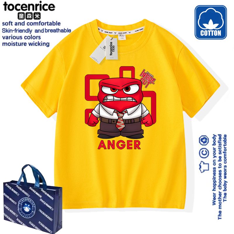 头脑特工队衣服儿童短袖t恤夏男女款美式vintage纯棉印花潮上衣15