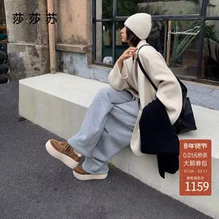 [美洋同款]莎莎苏2025秋冬新款小奶糕厚底增高加绒德训鞋休闲板鞋