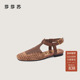 南法夏日 莎莎苏2025春夏新款 平底度假风休闲法式 罗马包头凉鞋 女