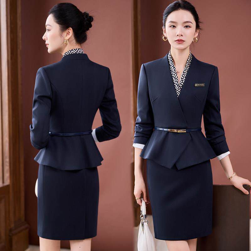 职业西装套裙女秋冬珠宝店前台接待工作制服医美整形酒店销售工装