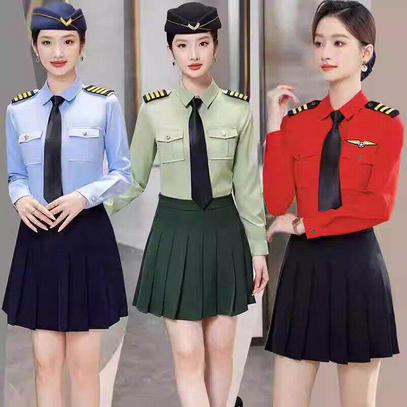 军鼓礼服男女衬衣长袖乐队直播演出服升旗手空姐空少服装制服工装