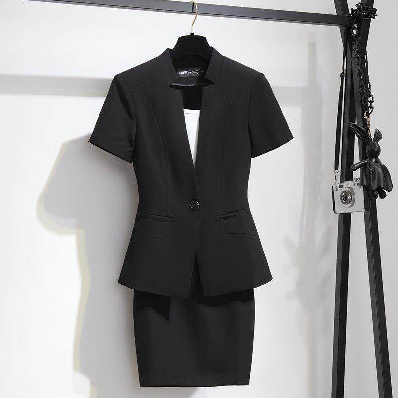 职业装女夏季空姐制服美容院美容师酒店前台珠宝店高端工作服套装