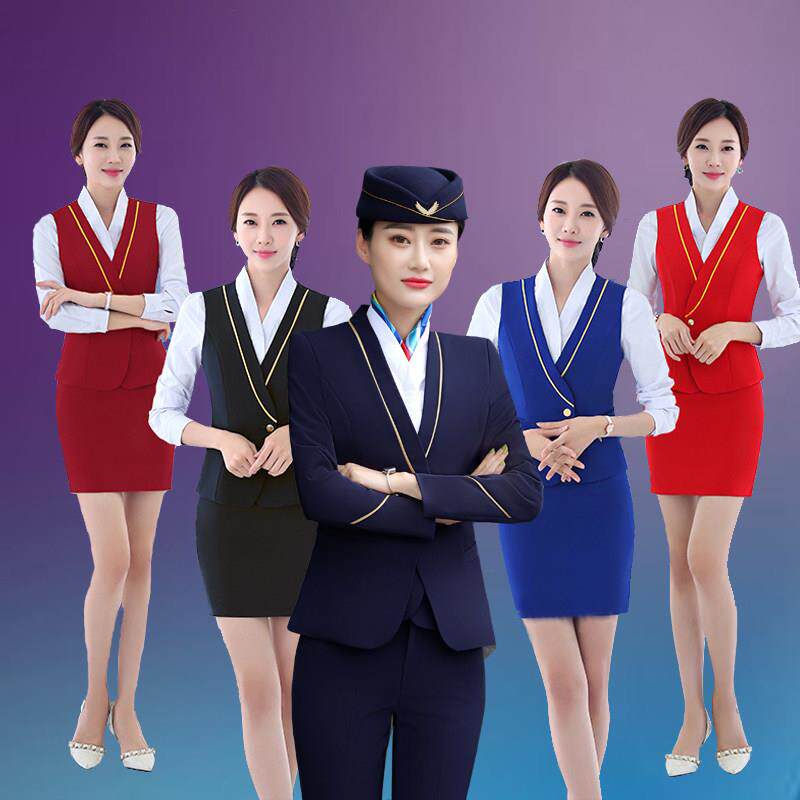 空姐制服职业西装马甲套装女航空秋冬装酒店前台珠宝店美容师工装