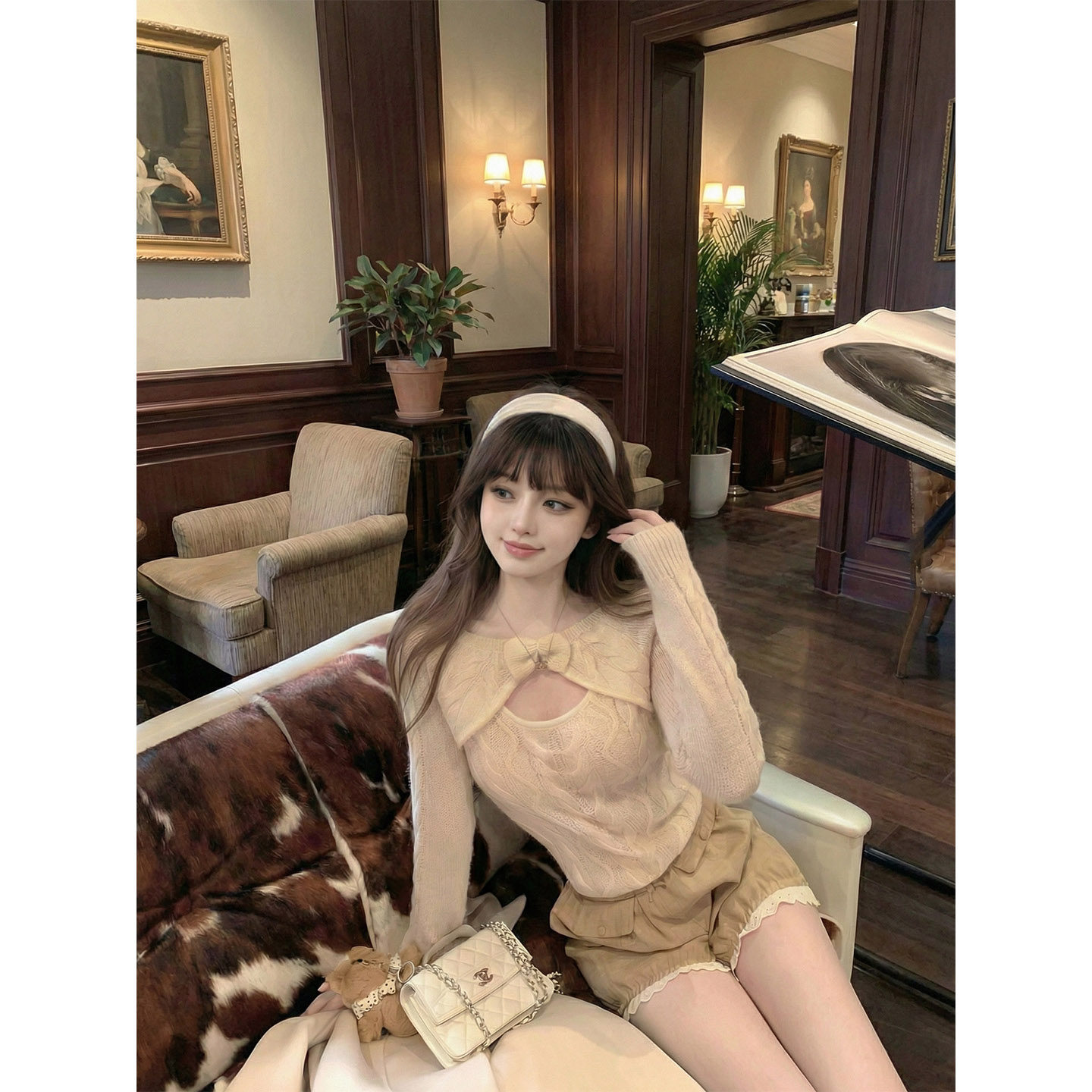 言可可 2026超火ootd穿搭一整套针织套装女装小个子短裤两件套春,女装/女士精品,时尚套装,淘宝优惠券,粉丝福利购,淘宝优惠卷