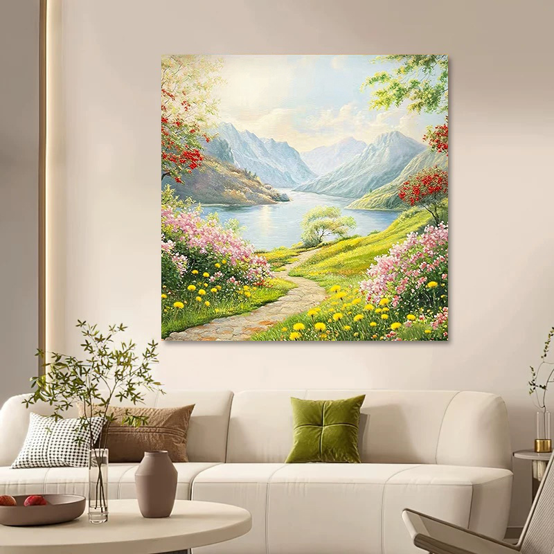 大芬村手绘油画奶油原木风