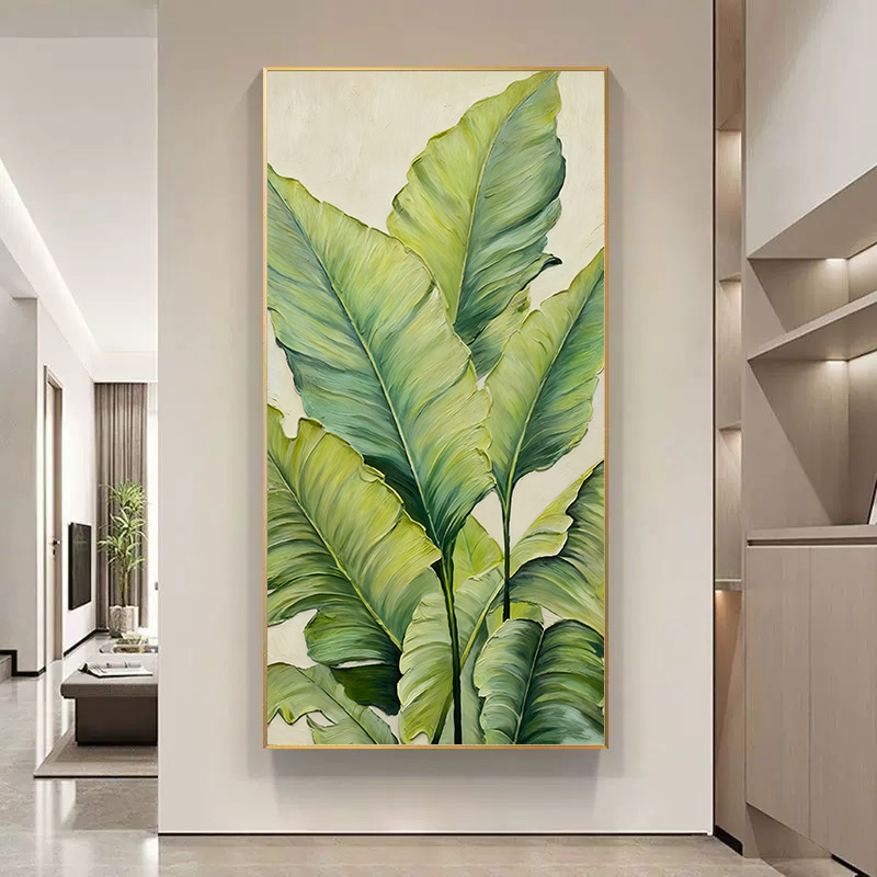 手绘油画家大业大玄关客厅挂画