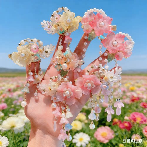 女童汉服古风流苏发夹