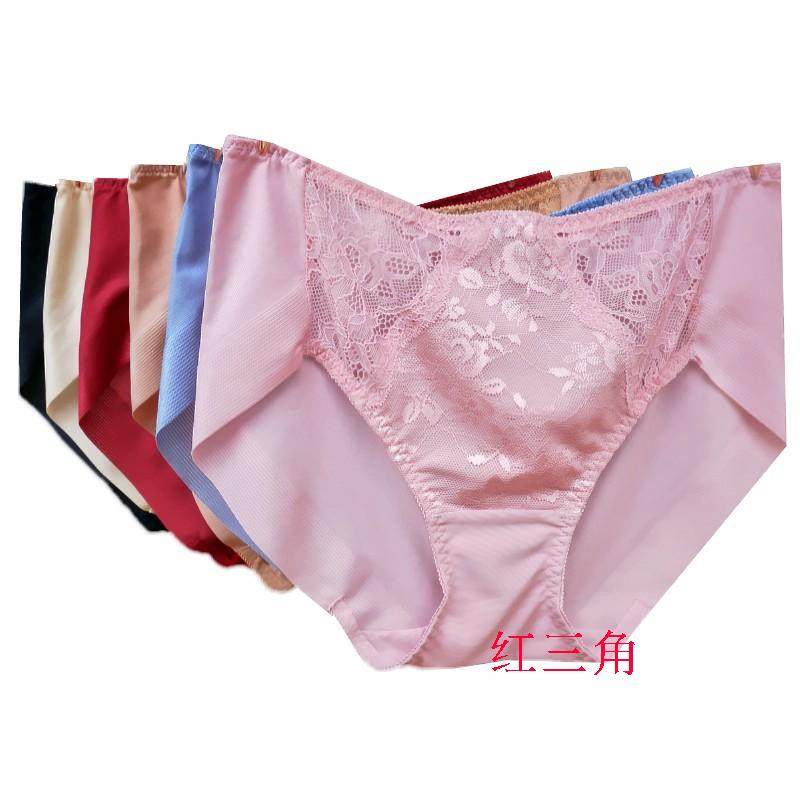 酒红色包臀纯棉裆速干三角内裤