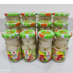 桂钦荔枝罐头玻璃瓶装 蜜饯罐头即食广西糖水罐头248克350克600克