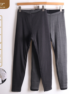 凯撒caser女士羊毛保暖裤冬季加厚三层棉裤修身打底裤BI661171C