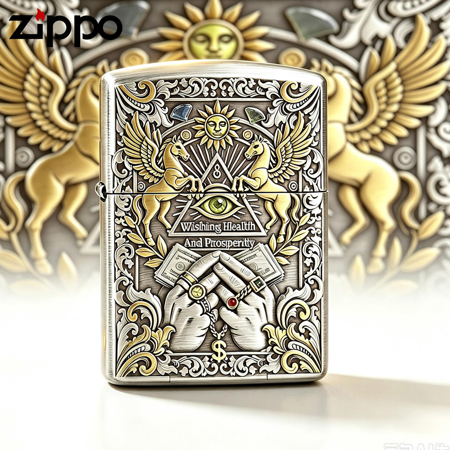 zippo打火机国潮时.驭财富官方店正品盔甲送男友生日礼物煤油防风