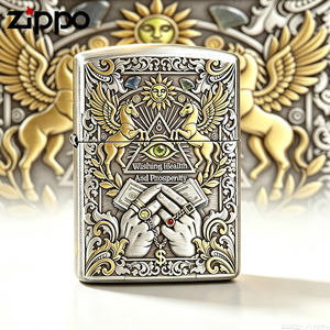 zippo打火机国潮时.驭财富官方店正品盔甲送男友生日礼物煤油防风