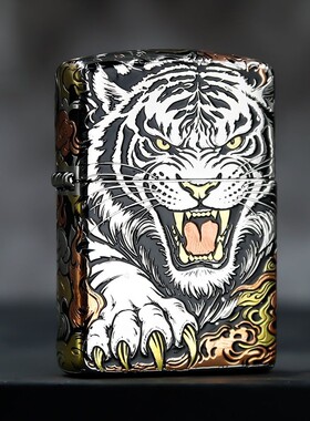 Zippo正品白虎山君盔甲机送男友送领导 送朋友生日煤油打火机