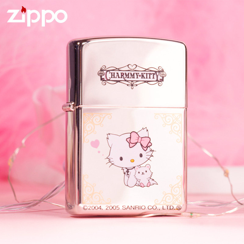 zippo正品打火机新款动漫hello kitty凯蒂猫限量正版定制防风耐用