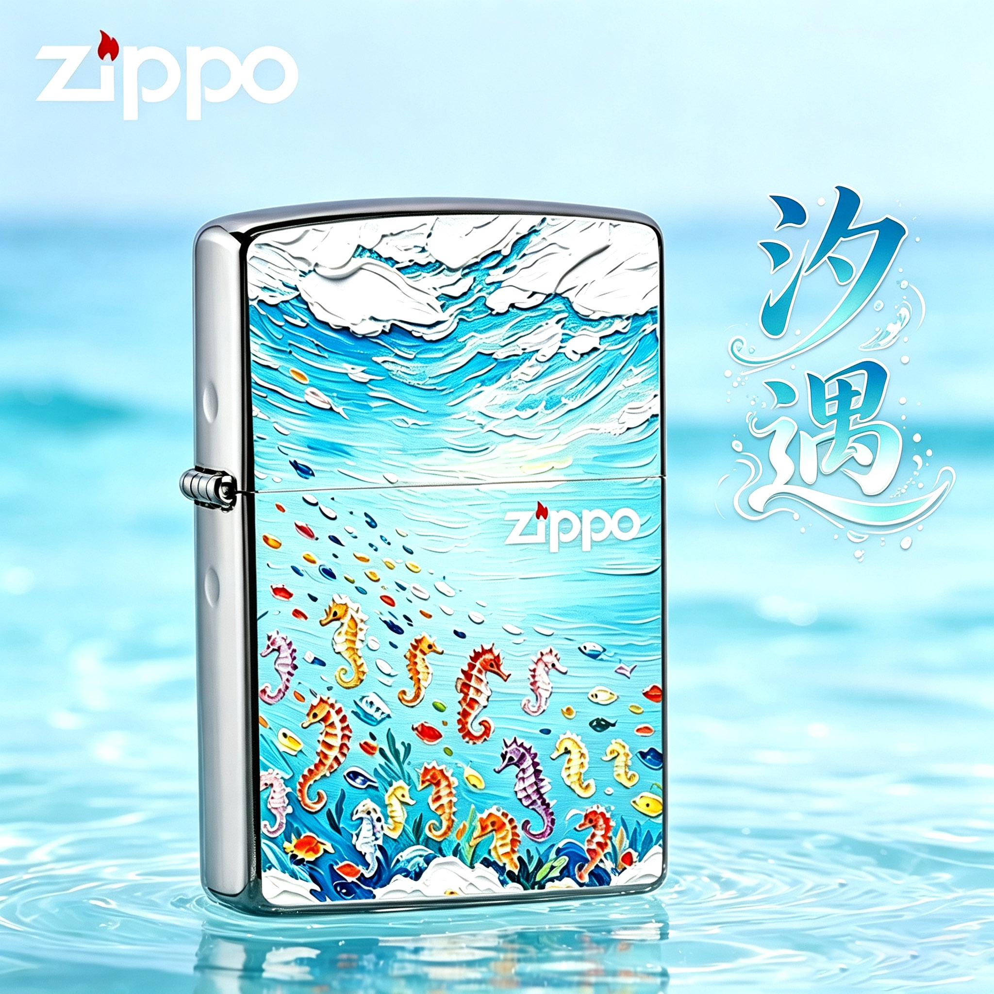 zippo打火机汐遇彩印堆叠煤油防风幸运钓鱼佬收藏七夕送男士礼物