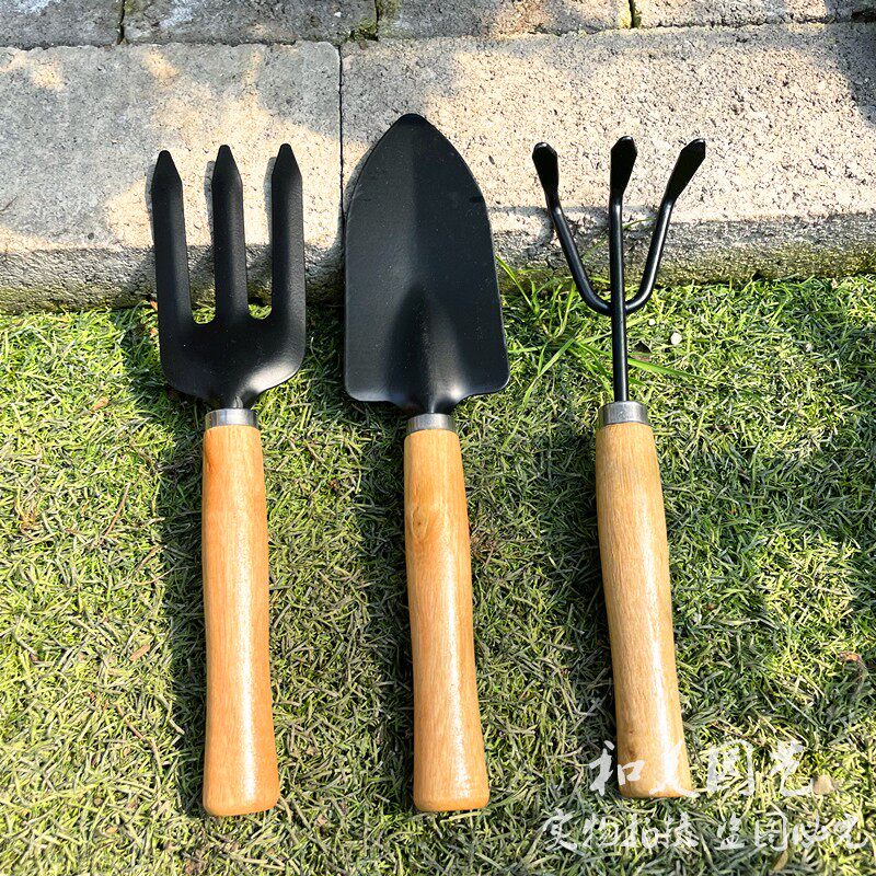 园艺三件套 钉耙 锄头 小铲 园艺种花工具 种花小铲子