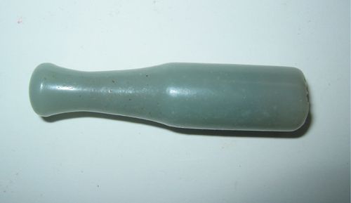 清代和田青白玉烟嘴 古玉老玉 摆件 把玩件