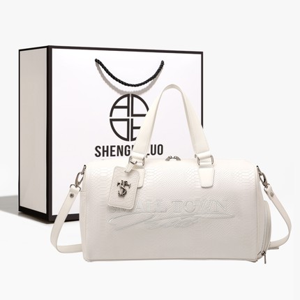STK白蛇断处旅行包包女蛇皮纹大容量手提包仿皮纹理斜挎通勤包潮