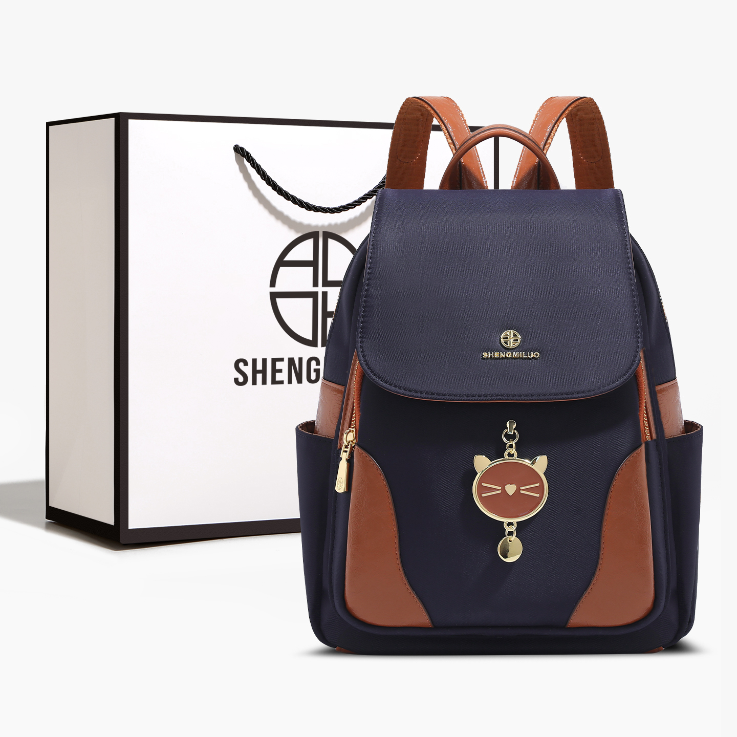 香港品牌尼龙双肩包包女2025新款时尚电脑包大容量通勤轻便背包