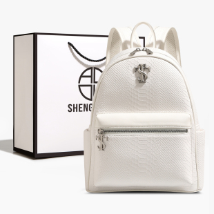 圣米洛&STK白蛇断处双肩包包女大学生书包旅行包通勤大容量背包