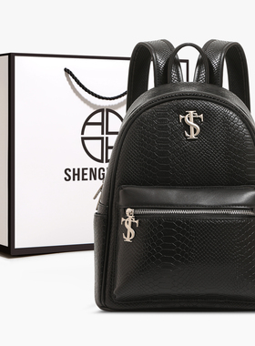 圣米洛&STK双肩包包男女同款大学生通勤旅行包白蛇断处大容量背包