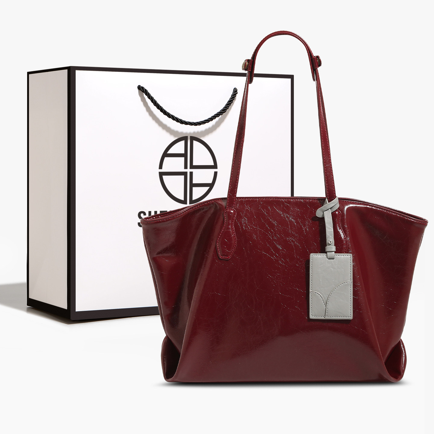 圣米洛婚包红色油蜡皮托特包包女2026新款复古新娘包大容量单肩包,箱包皮具/热销女包/男包,托特包,淘宝优惠券,粉丝福利购,淘宝优惠卷