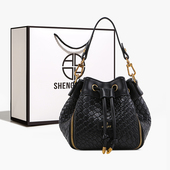 爆款 圣米洛小众设计包包女士2026新款 时尚 通勤高级感编织水桶包