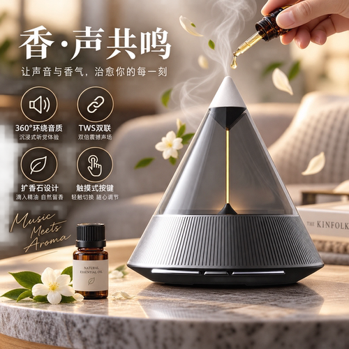 香薰量子氛围灯蓝牙音箱低音炮