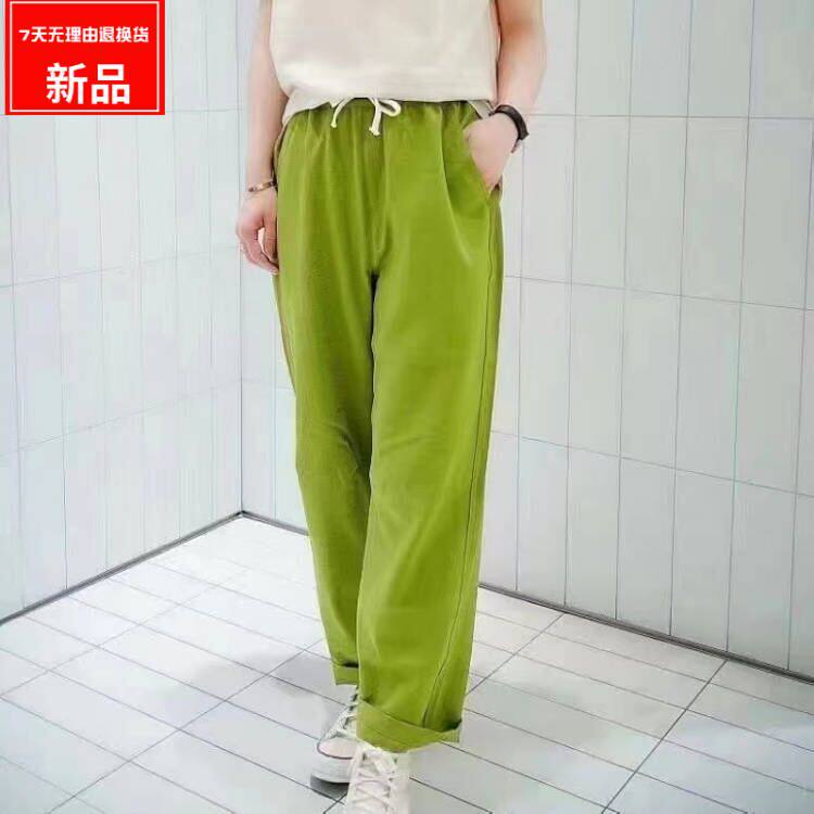 素然专比女装2022夏季新品仿麻感九分锥裤A0221PA28