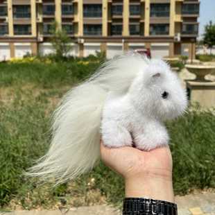 真水貂毛白色大马包包挂件 钥匙扣挂饰 车载后视镜挂饰 高端礼品