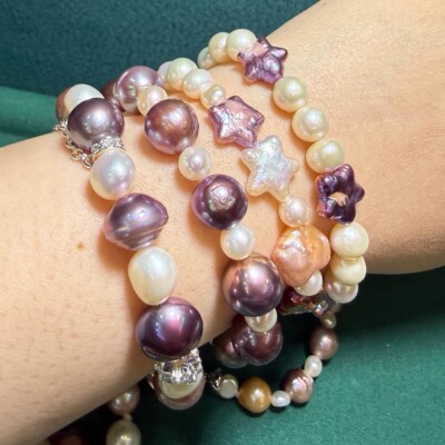 原创手作淡水爱迪生珍珠手链