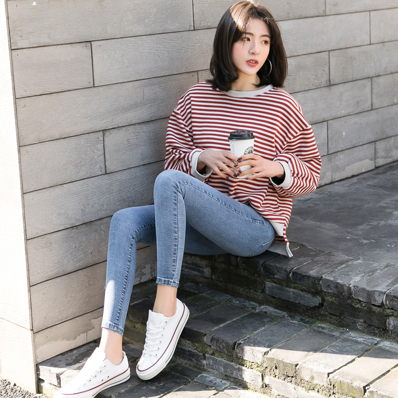 高腰九分牛仔小脚裤女生矮小个子150新款紧身弹力2025秋装八分裤