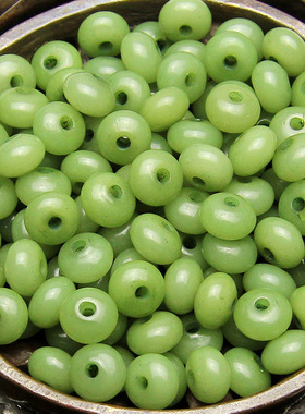 7mm绿色菩提根散珠隔珠算盘珠diy108颗手串手链佛珠念珠配件配饰