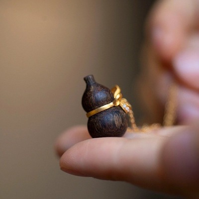 沉香葫芦吊坠福禄双全精致复古百搭新中式项链好运翻倍简约时尚链