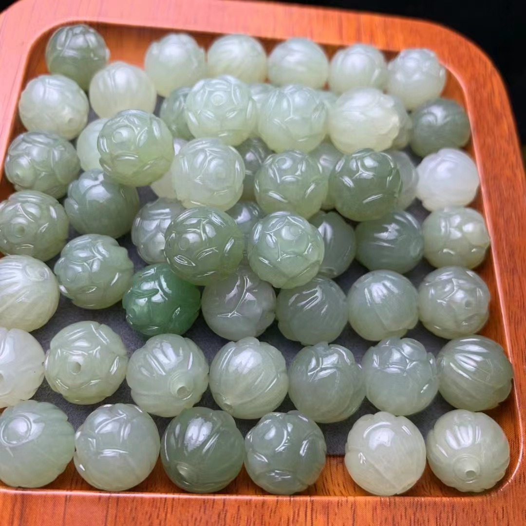 和田玉莲花珠散珠文玩配串