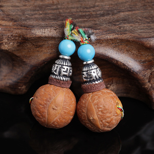 DIY天然凤眼菩提三通佛头牛皮隔片星月十八籽18子手串多宝配件饰