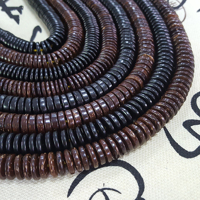 天然椰壳散珠隔片佛珠手串手链挂饰菩提项链配件手工diy饰品挂件