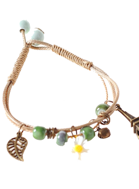 陶瓷ins小众闺蜜森系女雏菊手链