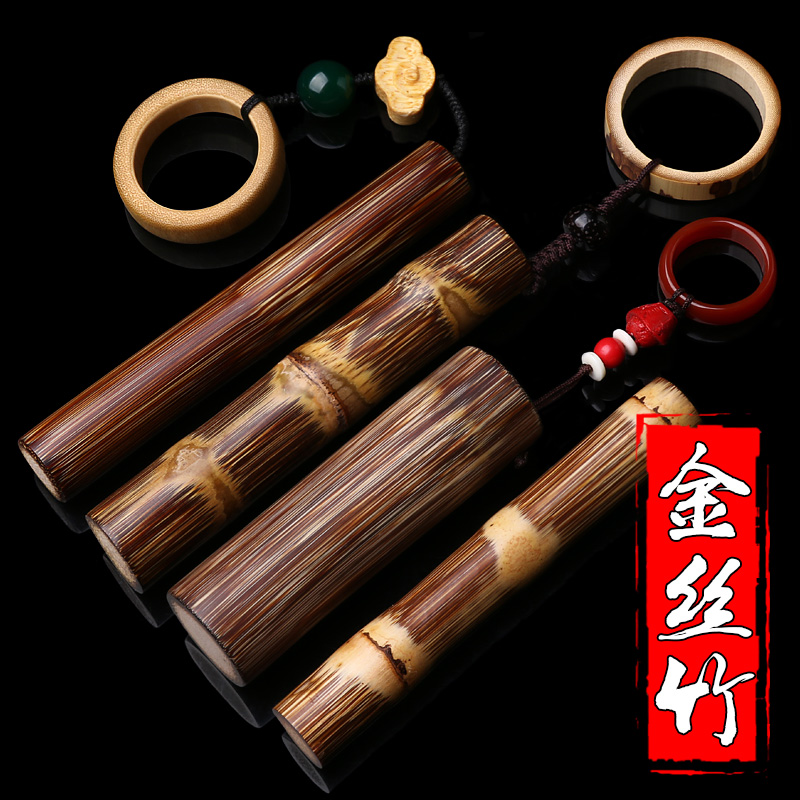 文玩实心指环龙血竹随身手把件