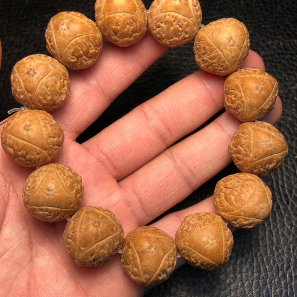 长寿龙眼菩提三角大凸眼菩提原籽念珠手串手持单圈佛珠男女士盘玩