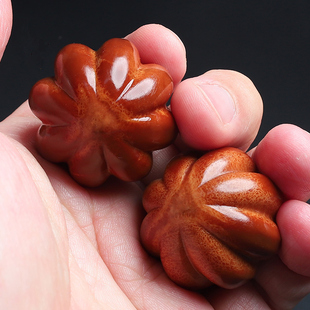 纯手工大师级巴西大橄榄核进口大料南瓜珠手球手把件盘完上色包浆