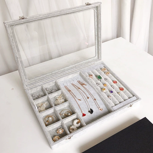 Вместительное и большое ювелирное украшение, коробка из воскового агата, изумрудное ожерелье, кольцо, серьги, браслет, стенд