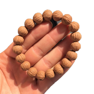 水晶猴头小馒头核桃金丝猴头原桩正圆浅纹老树籽文玩佛珠把玩手串