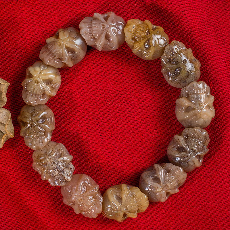 驼骨牛骨雕刻工艺饰品手串手链紫骨民族风格文玩收藏盘玩个性男士