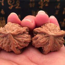 文玩核桃天然三棱大正奔蓟县盘山公子帽野狼半壁江山白狮子古玩男