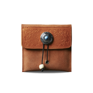 棕色牛皮文玩袋核桃金刚菩提手串链首饰收归纳反绒带扣双层加厚包