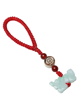 牛年翡翠生肖佩戴挂饰钥匙扣吊坠